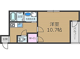 フジパレス南正雀 1Kの間取図画像