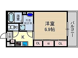 リブリ・エスポワール茨木 1Kの間取図画像