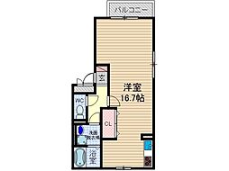 アメニティー・ベフ ワンルームの間取図画像