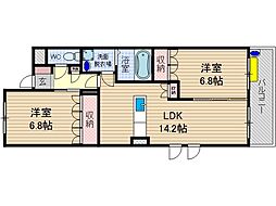 アーバンヒルズ彩都2 2LDKの間取図画像
