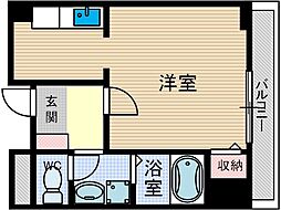 メロディハイツ千里丘 1Kの間取図画像