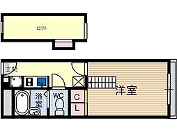 竹橋町マンション 1Kの間取図画像