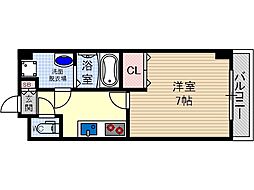 オーク南茨木 1Kの間取図画像