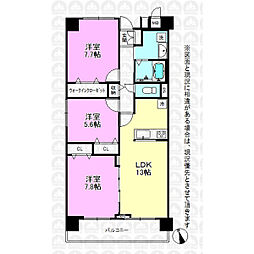 東大和グリーンタウン1号棟 3LDKの間取図画像