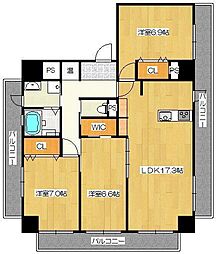 モンテージュ市場通り 3LDKの間取図画像