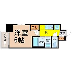 エステムコート名古屋新栄アクシス 1Kの間取図画像
