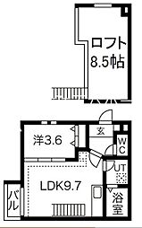 Ampio庄内通伍番館 1LDKの間取図画像