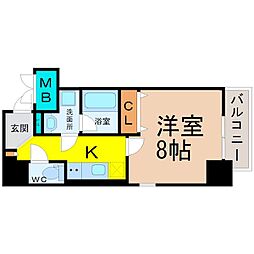 ア・レーズ 1Kの間取図画像