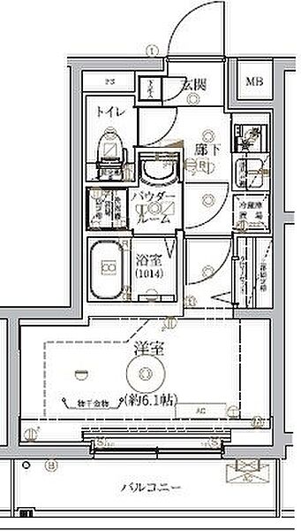 ベルシード武蔵小杉ノース 403｜神奈川県川崎市中原区丸子通2丁目(賃貸マンション1K・4階・21.03㎡)の写真 その2