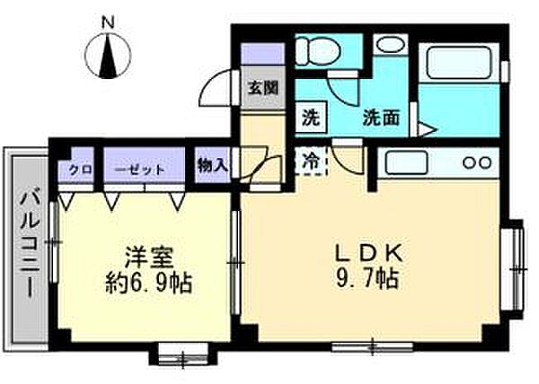 香川県高松市松福町１丁目(賃貸アパート1LDK・1階・40.12㎡)の写真 その4