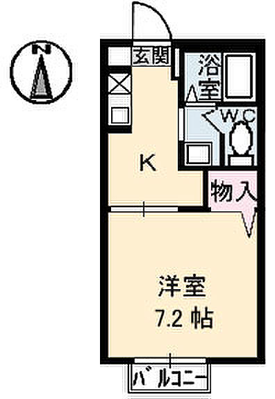 香川県高松市木太町(賃貸アパート1K・1階・24.85㎡)の写真 その4