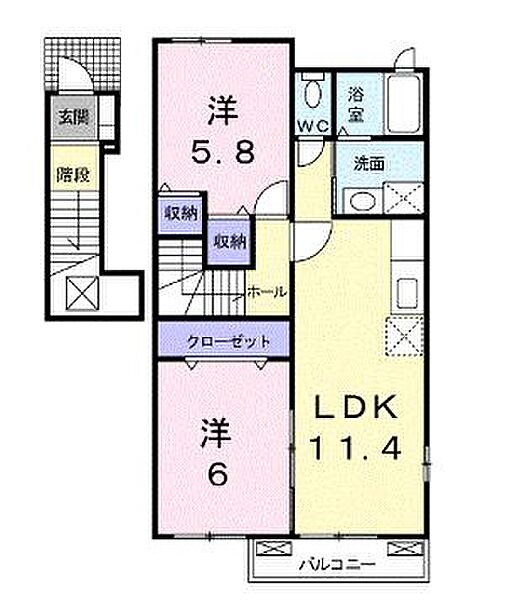 香川県さぬき市志度(賃貸アパート2LDK・2階・55.81㎡)の写真 その4