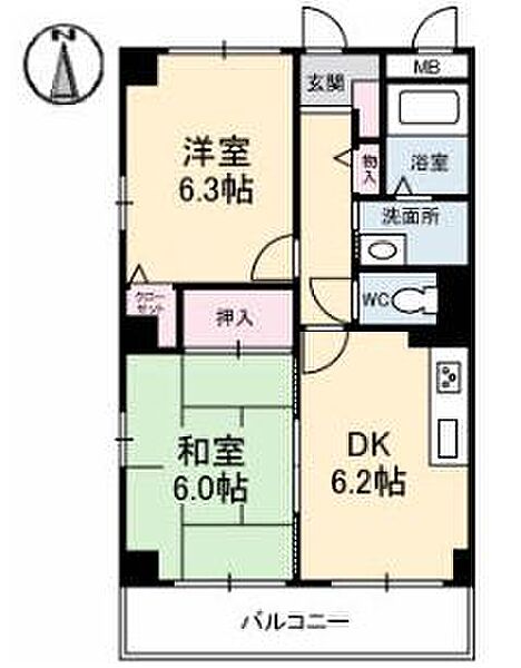 香川県高松市成合町(賃貸アパート2DK・3階・44.75㎡)の写真 その4
