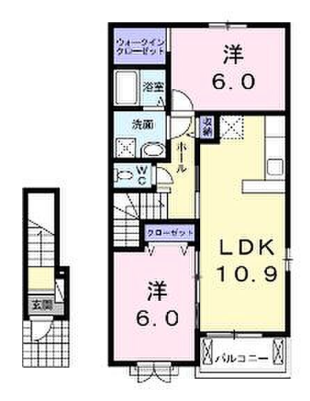 香川県丸亀市津森町(賃貸アパート2LDK・2階・57.19㎡)の写真 その2