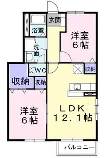 香川県丸亀市郡家町(賃貸アパート2LDK・1階・56.80㎡)の写真 その2