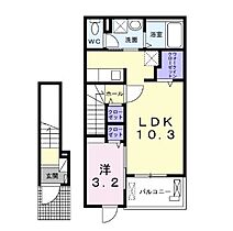 香川県丸亀市土器町西６丁目（賃貸アパート1LDK・2階・37.63㎡） その2