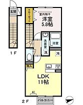 香川県丸亀市土器町東７丁目（賃貸アパート1LDK・2階・46.12㎡） その2