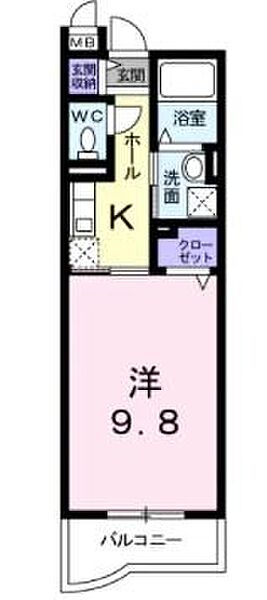 香川県高松市伏石町(賃貸マンション1K・2階・30.66㎡)の写真 その4