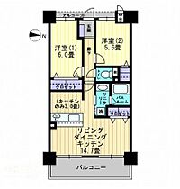 香川県高松市多賀町２丁目（賃貸マンション2LDK・3階・58.71㎡） その2