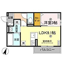 香川県高松市浜ノ町（賃貸アパート1LDK・3階・33.67㎡） その2