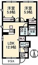 香川県さぬき市造田是弘（賃貸アパート2LDK・1階・54.61㎡） その2