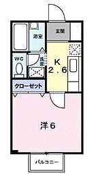 イグレック。楯　Ｂ 1階1Kの間取り