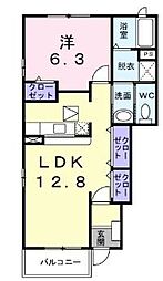 ポム・ド・テールＦ＆Ｋ　Ｂ 1階1LDKの間取り