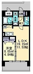高松琴平電気鉄道琴平線 瓦町駅 徒歩2分の賃貸マンション 6階1LDKの間取り