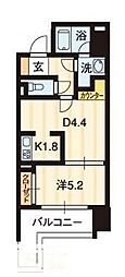高松琴平電気鉄道琴平線 瓦町駅 徒歩5分の賃貸マンション 2階1DKの間取り