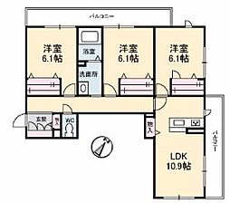 JR予讃線 宇多津駅 徒歩33分の賃貸アパート 2階3LDKの間取り