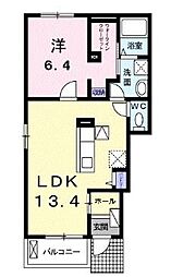 ドリーム館　悠悠 1階1LDKの間取り