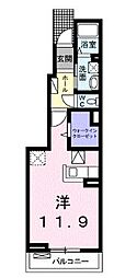 グランベルジュ高松B 1階1Kの間取り