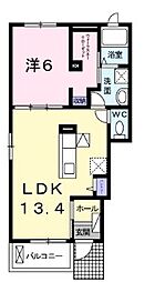 フィオーレ悠 1LDKの間取図画像