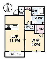 サウンド・ハムレット 1LDKの間取図画像