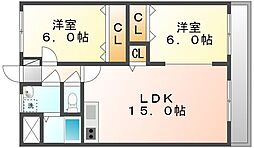 ループサイド 2LDKの間取図画像