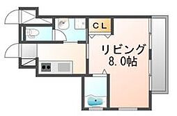 コリドールシュッド 1Kの間取図画像