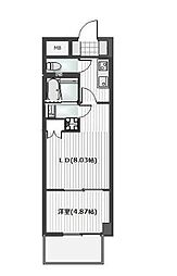 J.リヴェール錦町 1DKの間取図画像