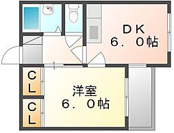 ロコガーデン 1DKの間取図画像