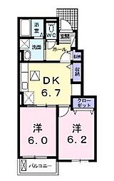 未来 2DKの間取図画像