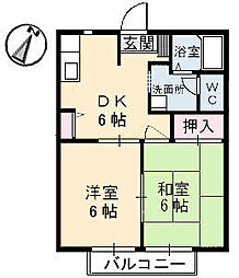 フロイデハイツ 2DKの間取図画像