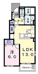 レイノエリーサA 1LDKの間取図画像