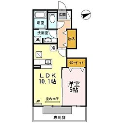 ヴァンヴェール 1LDKの間取図画像