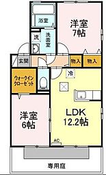 リビングタウン宇多津A 2LDKの間取図画像