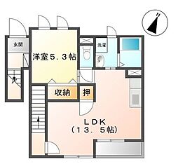 ルフラン 1LDKの間取図画像