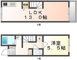 レオネクストウィンクル 1LDKの間取図画像