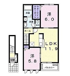 アンドーレ乙井 2LDKの間取図画像