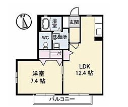 ディアス松縄C 1LDKの間取図画像