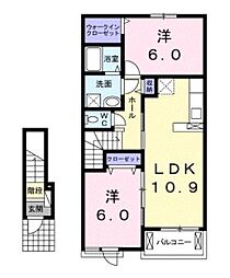 フィールドビーチアマナ2 2LDKの間取図画像