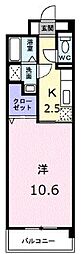 ヴィドゥカンパーニュ 1Kの間取図画像
