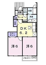 セレッソ 2DKの間取図画像